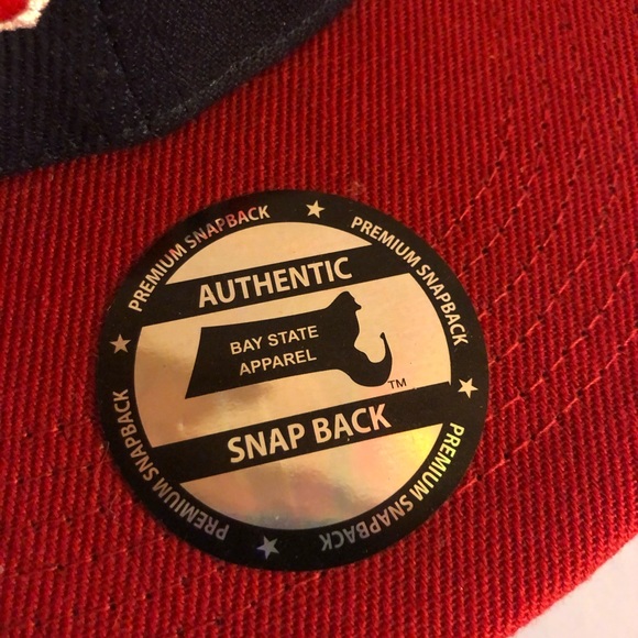 Bay State Apparel NWT Snapback Boston Hat Navy/Red - Picture 8 of 10